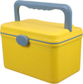 NOLITOY Empty First Aid Box Organizer (Yellow), Multi-Layer Plastic Medicine Storage Container with Handle for Baby Care, College Dorm and Family Bandage Caddy