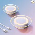2 Pack Magnetic Motion Sensor Night Light with Stick-On Base, Cruise Rechargeable Battery Powered Cordless Glow Light, Ideal for Bedroom, Bathroom, Stairway- Moonlit