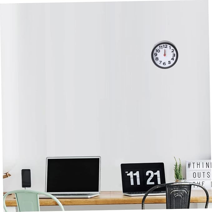 Zerodeko Simple Round Plastic Alarm Clock Small Desktop Clock Luminous Hour and Hand Kids Wall Mounted Alarm Style No Battery