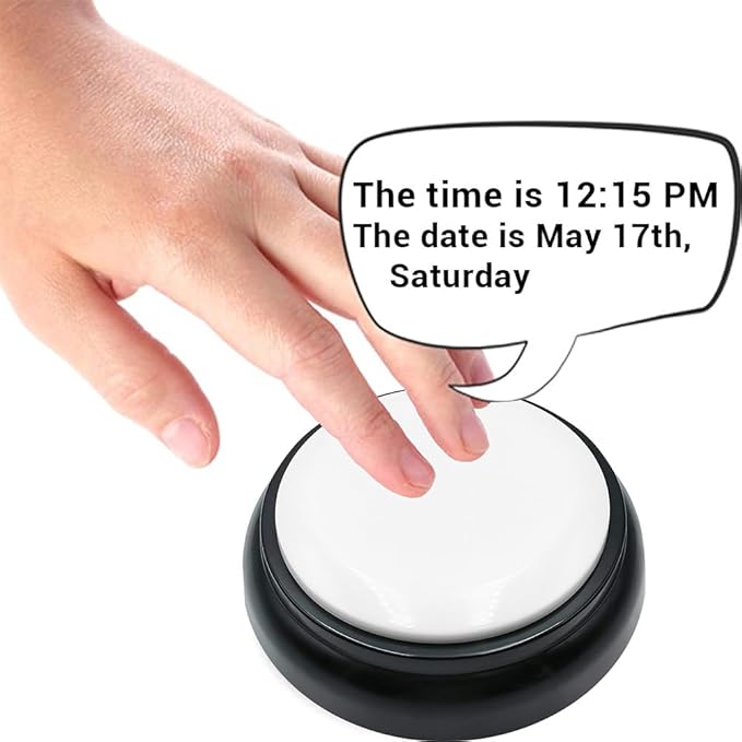 Large Talking Button Clock, Talking Alarm Clock Tells Time, Day and Date, Talking Alarm Clock with Volume Control, Alarm Gift for Clock for Mother,Father,Seniors,Elderly,Blind People