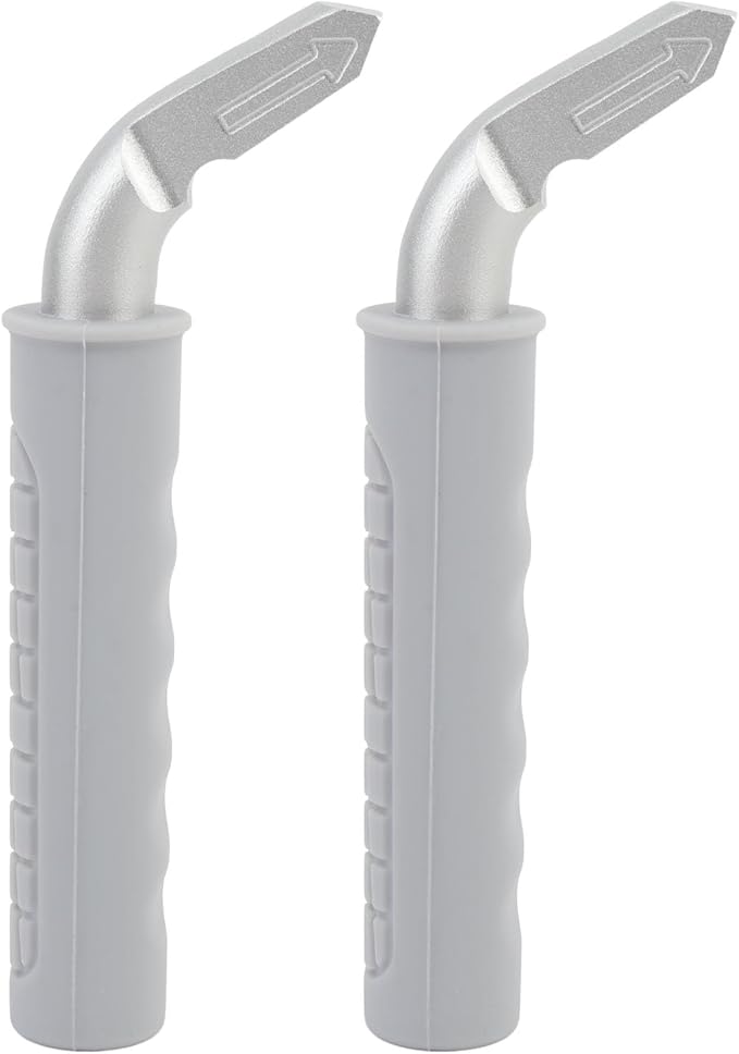 2PCS Car Door Assist Handles, Non Slip Silicone Grip Automotive Grab Support Bar, Ergonomic Portable Handle for Seniors and Mobility Assistance with Aluminum Alloy Frame for Most (Grey)