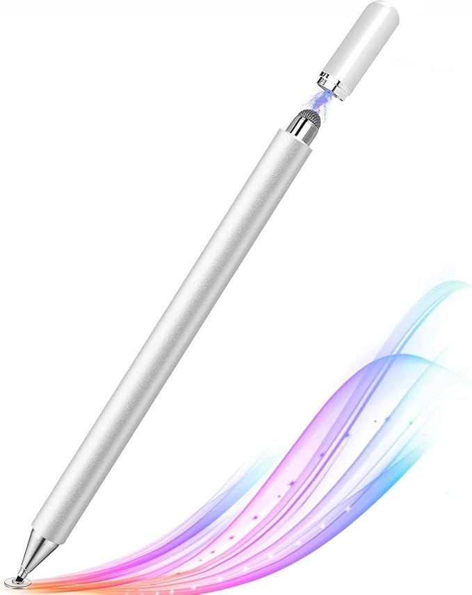 Stylus Touch Screen Pen Fiber Tip Compatible with iPad Pro 9.7" (1st Gen)/iPad 9.7" (5th/6th Gen), Aluminum Lightweight Silver Color