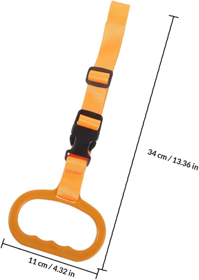 2pcs Car Grab Handles for Seniors and Disabled with Adjustable Strap, Orange Vehicle Assist Hand Rails for Elderly, Pregnant Women, and Mobility Support