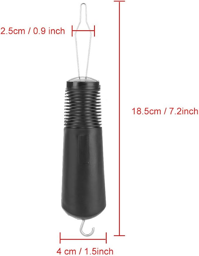 01 Button Hook Helper, Dressing Aid for Arthritis, Joint Pain, Carpal Tunnel, One Hand Use, Black, Plastic, Daily Living Clothing Buttoning Aids