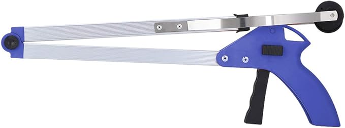 31.5in Grabber Reacher Tool, Foldable Reacher Grabber Pickup Tool Pick up Stick Grabber with Grip Points Trash Picker Grabber for Elderly, Seniors (Blue)