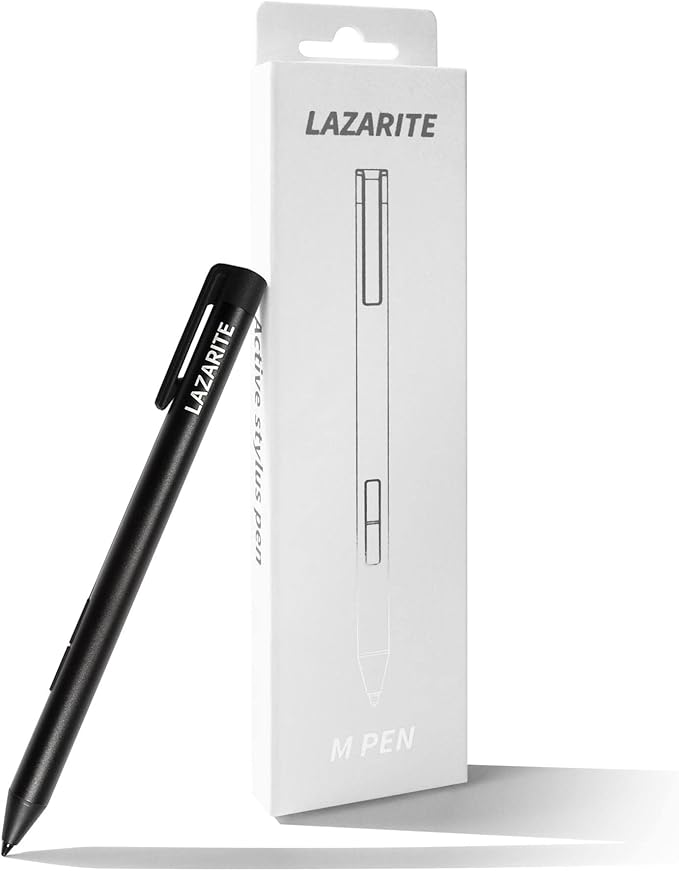 LAZARITE M Pen Black, Active Stylus for Microsoft Surface, Lenovo Yoga 7i/9i, Flex 5, Hp Envy x360/Pavilion x360/Spectre x360, 4096 Pressure Sensitivity, Palm Rejection, Tilt Support