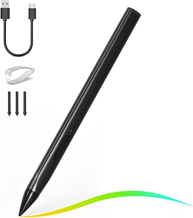 Stylus Pen for HP Envy X360 Pavilion X360 Specter X360 Spectre X2 Envy X2 Rechargeable MPP 2.0 Tilt Active Pen with 4096 Pressure Sensitivity, Palm Rejection, Triangular Pen Body Design, Black