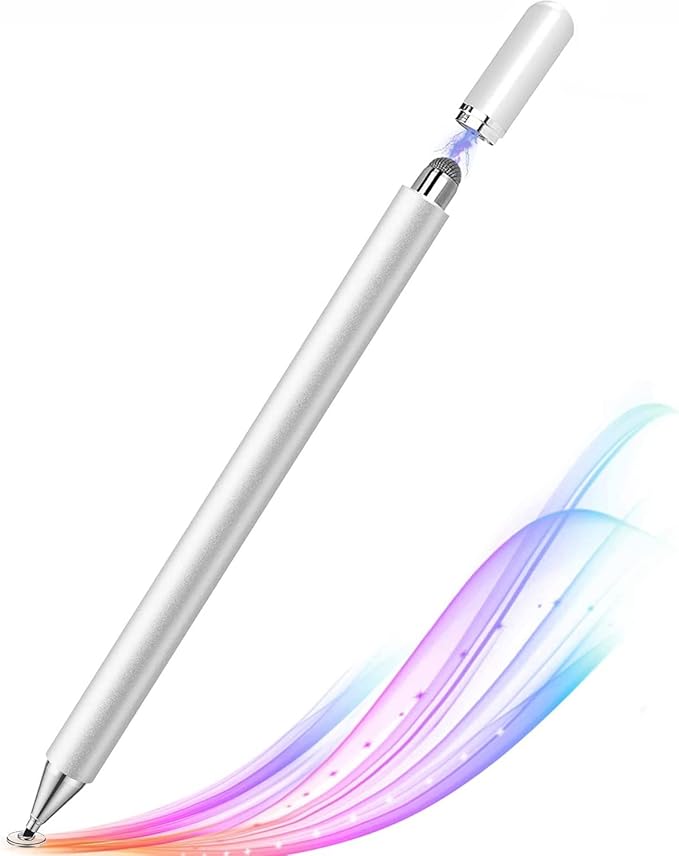 Stylus Compatible with Samsung Galaxy A25 5G/A15 5G Phones - Touch Screen Pen Fiber Tip Aluminum Lightweight Silver Color
