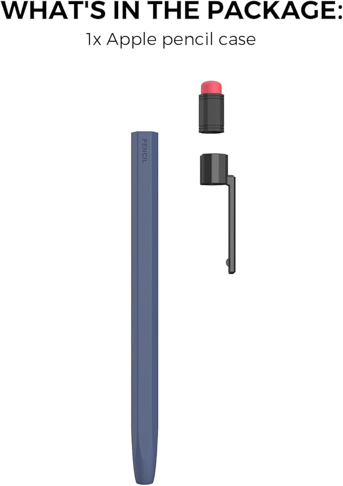 TRONWIN Apple Pencil 1st Generation Case, Silicone Pencil Sleeve Cover Perfect Grip Skin Classic Design with Sturdy Clip Compatible with Apple Pencil 1st gen for ipad (Midnight Blue)