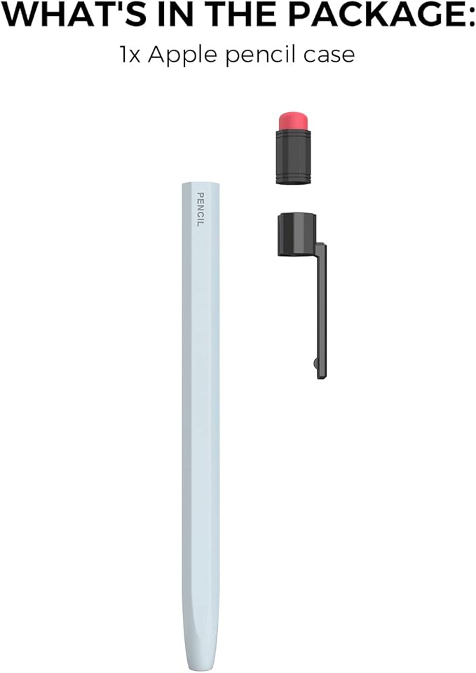 TRONWIN Apple Pencil 1st Generation Case, Silicone Pencil Sleeve Cover Perfect Grip Skin Classic Design with Sturdy Clip Compatible with Apple Pencil 1st gen for ipad (Light Blue)