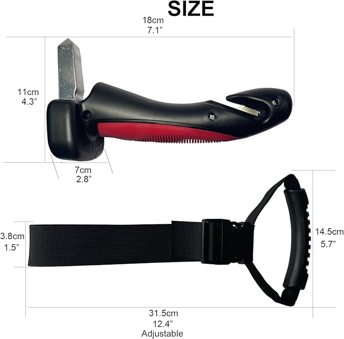 2PCS 4 in 1 Car Door Handle & 2PCS Hand Grab Straps for Elderly, Door Assist Handles Vehicle Support Handles, Multifunction Car Grab Handle, Car Door Latch Handle for Seniors