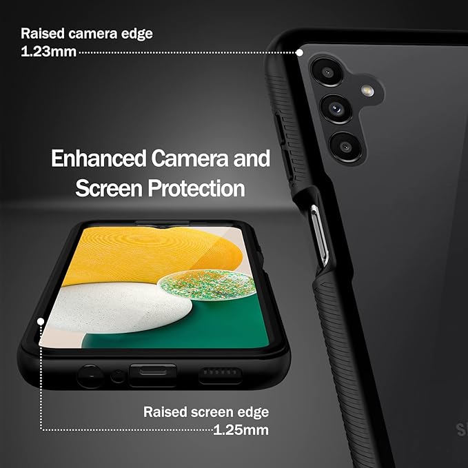 wahhle Compatible with Samsung Galaxy A13 5G Case, Built in Screen Protector Full Body Shockproof Slim Fit Bumper Protective Phone Cover for Samsung A13 5G 6.5 Inch Men Women-Black/Clear