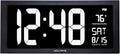 AcuRite 76102M Oversized LED Clock with Indoor Temperature, Date and Fold-Out Stand, 18" , White