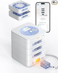 42-Day(1X) Automatic Pill Dispenser – App & On-Device Setup by Family, LCD Display, Digital Lock, Sound & Light Alerts – Safe Medication Organizer Management for Seniors (3-Tray)