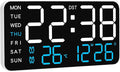 KCKJ Large Digital Alarm Clock for Bedroom & Home - with Temperature, Date and Weekday Display, Adjustable Brightness & Volume, Dual Use for Desk or Wall Mount