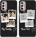 Custom Multi Photos Case for Motorola Moto G Stylus 2022-6.8 inch, Personalized Gift for Men Women, Customized Collage Text Picture Phone Cover, Soft Rubber Shockproof Protective Case, Black