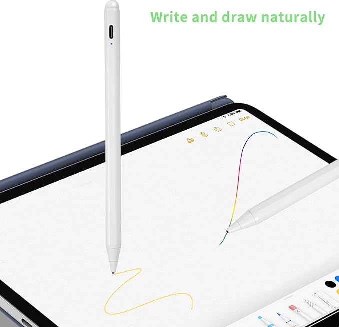 Electronic Stylus for iPad mini 4 7.9" Pencil,Active Capacitive Pencil Compatible with Apple iPad mini 4 7.9-inch Stylus Pens,Good on Drawing and Writing Type-C Rechargeable Pen, White