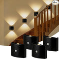 2 Pack Motion Sensor Wall Light, Rechargeable Wall Sconce with 3 Color Temperatures and Brightness Adjustable, Wireless Magnetic Mount for Bedroom, Stair, Hallway, Closet (4, Black)