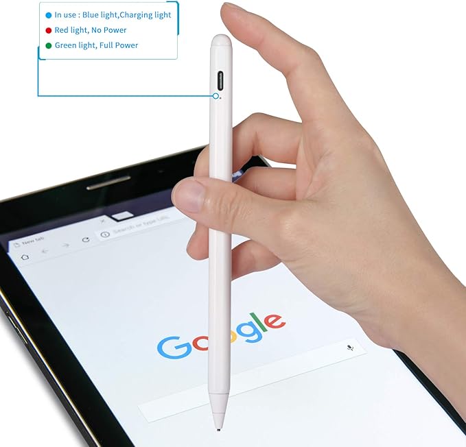 2022 Chromebook X360 Laptop Stylus, Active Stylus for HP Chromebook X360 Laptop Pen with Ultra Fine Tip,Touch-Control and Rechargeable,Good for Drawing and Writing,White