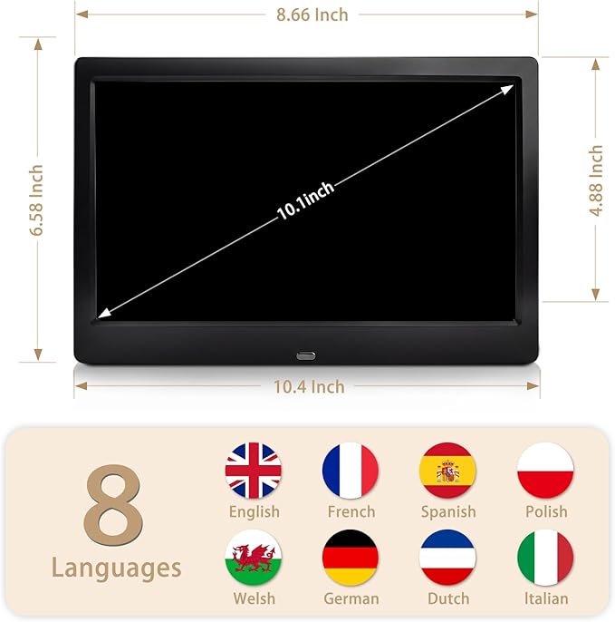 10.1 Inch Digital Alarm Clock with Date and Day of The Week for Dementia Seniors, Multiple Alarm Types Sets,Voice Announcement Time, Auto DST, Gifts for Elderly People