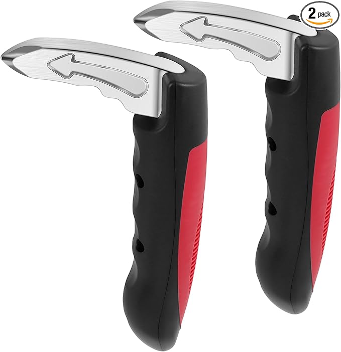 2 Pcs Car Door Handle,Multifunction Car Handle Assist for Elderly and Handicapped, 3 in 1 Automotive Door Assist Handle, Seatbelt Cutter, Window Breaker for Seniors,Car Emergency Tool (red)