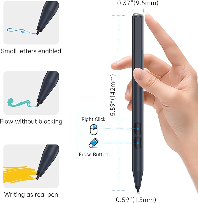 Stylus Pen for ASUS Touchscreen Devices, Active Digital Pen with Ultra-Fine Tip, 1024 Pressure Sensitivity, Palm Rejection for Precision Drawing and Writing