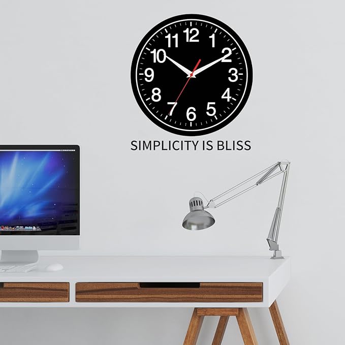 Rohioue Wall Clock Modern 8 Inch Battery Operated Silent Non Ticking Small Analog Clock Decorative for Bedroom Kitchen Bathroom Office Home