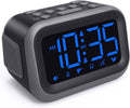 Acedeck Super Loud Alarm Clock: 115dB Dual Alarms and 6 Alarm Sounds for Heavy Sleepers - Adult Shift Workers in Bedroom or Daily Wake-Up Use - Blue Digits