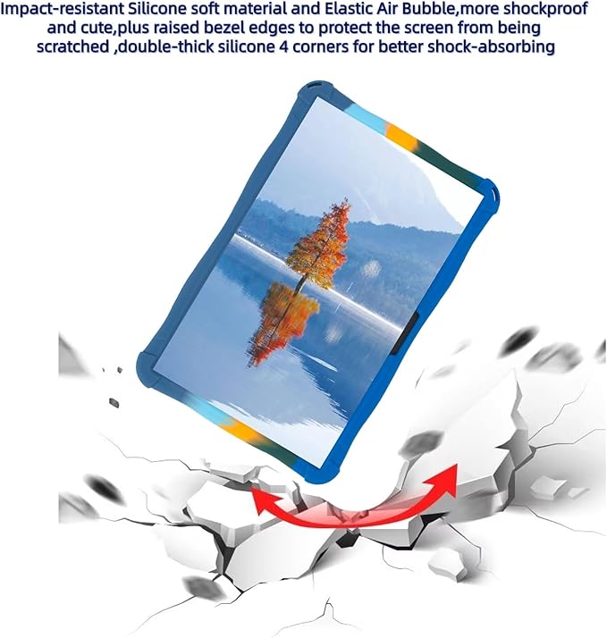 Silicone Tablet Case with Stand/Shoulder Strap/Stylus Pen Compatible with Blackview Tab 90 WiFi,SVITOO P11,Suicoey P80,DOOGEE U11 Pro /T30SE,ApoloSign EP1095T 11" Deepblue