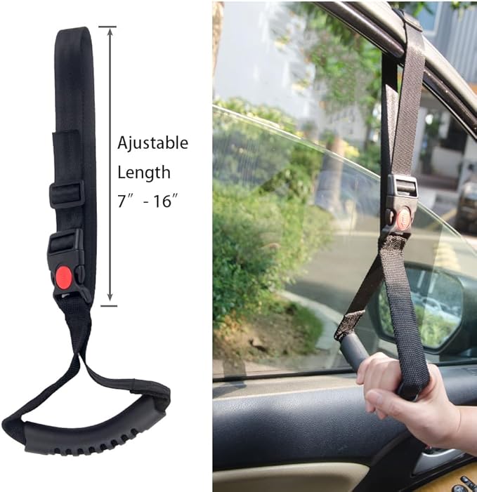 3-in-1 Mobility Aid Kit – Car Door Assist Handle, Liberty Lift, Adjustable Safety Support Handle – Standing, Transfer and Vehicle Exit Aid for Elderly, Seniors, Disabled, Injured