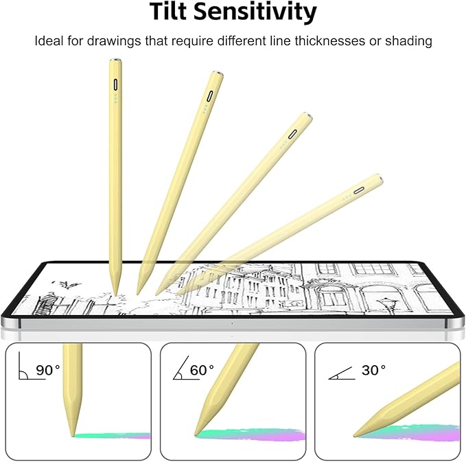 Stylus Pen for iPad 2026-2018 with 13mins Fast Charge,Tilt Sensitivity Palm Rejection Pencil for 11th (A16)/10/9/8/7/6 Gen, iPad Pro 11"/12.9"/M4/M5, iPad Air 3/4/5/M2/M3/M4