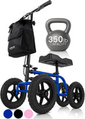 Vive Mobility All Terrain Knee Scooter Walker for Foot Injuries - Adult Broken Leg Crutch Cart Roller for Surgery, Broken Foot, Ankle Injury - Kneeling Rolling Steerable Seated Wheel Scooter Aid