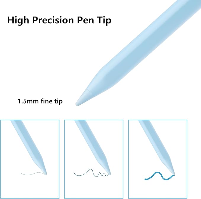 Stylus Pen for iPad A16 11th 10th 9th 8th 7th 6th Generation, iPad Pro 12.9 11 13 inch M4, iPad Air M3 M2 5th 4th 3rd Gen, iPad mini A17 Pro 7 6 5, for Apple Pencil Pro 1st 2nd Gen Alternative (Blue)