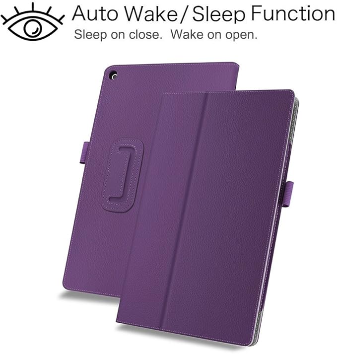 Case for Amazon Fire HD 10 Tablet 10.1" Inch Display (13th Generation, 2023 Released) - Slim Lightweight Folio Stand Cover PU Leather Case + 1 Screen Protector and 1 Stylus (Purple)