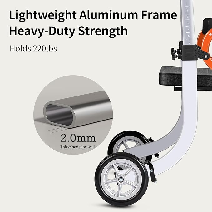 Nihhcune 4-in-1 All-Terrain Upright Rolling Walker Wheelchair Combination, No Installation, One-Step Folding Walker with Seat, Rollator Walker with Storage Bag for Seniors & Adults of Different Height