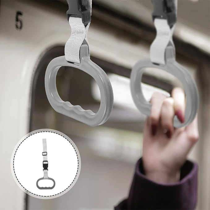 Mikinona 2pcs Car Grab Handles for Seniors and Disabled Adults, Automotive Door Assist Hand Rails with Strap, Mobility Aid for Elderly and Pregnant Passengers