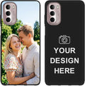 Custom Phone Case for Motorola Moto G Stylus 5G 2022, Design Your Personalized Photo Logo Name Phone Cover, Slim Soft TPU Lightweight Silicone Black Case, Customized Gift for Birthday Christmas