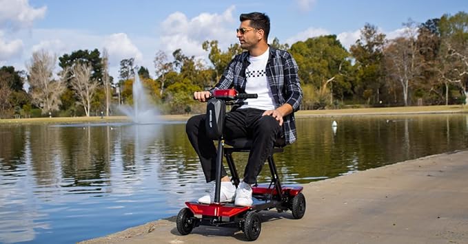 Rubicon FX70 Automatic Foldable Mobility Scooter for Adults, One Click Fold and Unfold, with Longest Range, Heavy-Duty, 4 Wheel Scooter with Lithium Battery. (Model1)
