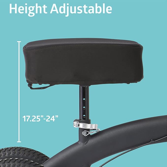 Medline Junior All-Terrain Knee Walker 10” Pneumatic Tires, 350 lbs. Capacity, Black — for Kids and Youth with Leg & Foot Injuries, Crutches Alternative, 1 Ct.