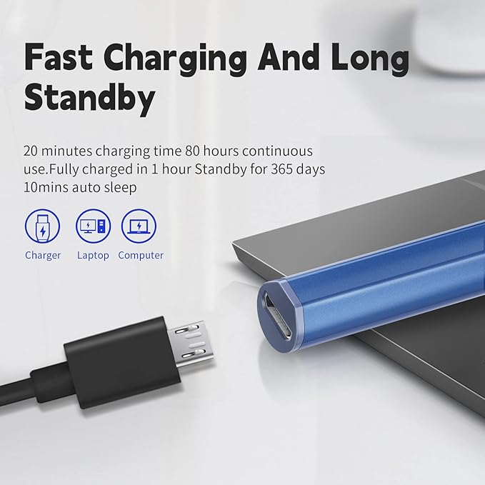 Stylus Pen for HP Envy X360 Pavilion X360 Specter X360 Spectre X2 Envy X2 Rechargeable MPP 2.0 Tilt Active Pen with 4096 Pressure Sensitivity, Palm Rejection, Magnetic Attachment Function, Blue