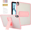 Dteck for iPad Pro 13-inch (M4/M5) 2024/2025 Release Clear Case with Foldable Kickstand, Screen Protector Film, Stylus, Slim Fit Lightweight Protective Thin Transparent Tablet Back Cover Shell, Pink