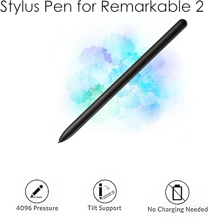 Pen Compatible with Remarkable 2 Replacement Pen Compatible with Remarkable2,4096 Levels of Pressure Sensitivity,Palm Rejection Includes 5 Pen Tips(Black)