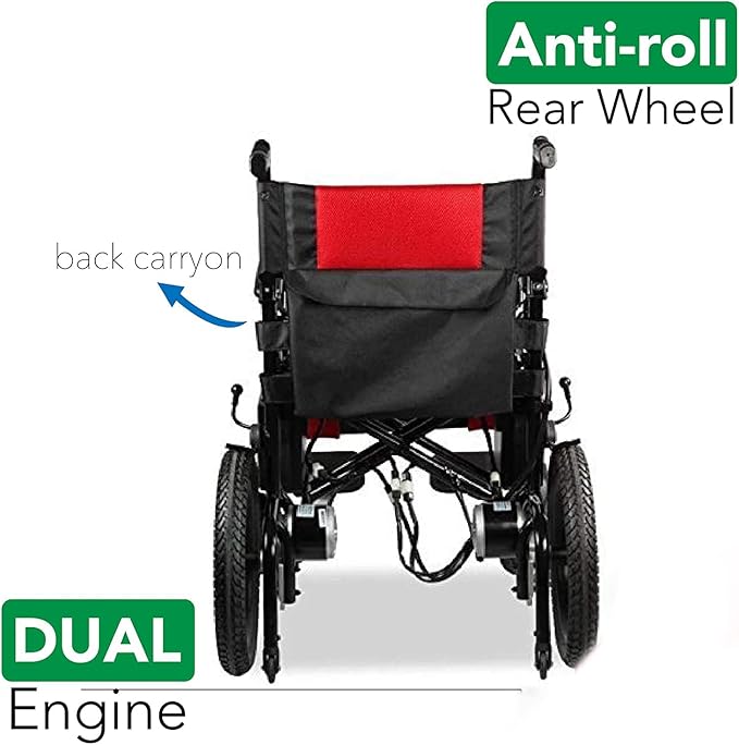 Artemis All Terrain Electric Wheelchair Heavy Duty, Foldable Electric Wheelchairs for Adults, Power Wheelchairs for Seniors (Red)