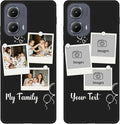 Custom Multi Photos Case for Motorola Moto Edge 2024-6.6 inch, Personalized Gift for Men Women, Customized Collage Text Picture Phone Cover, Soft Rubber Shockproof Protective Case, Black