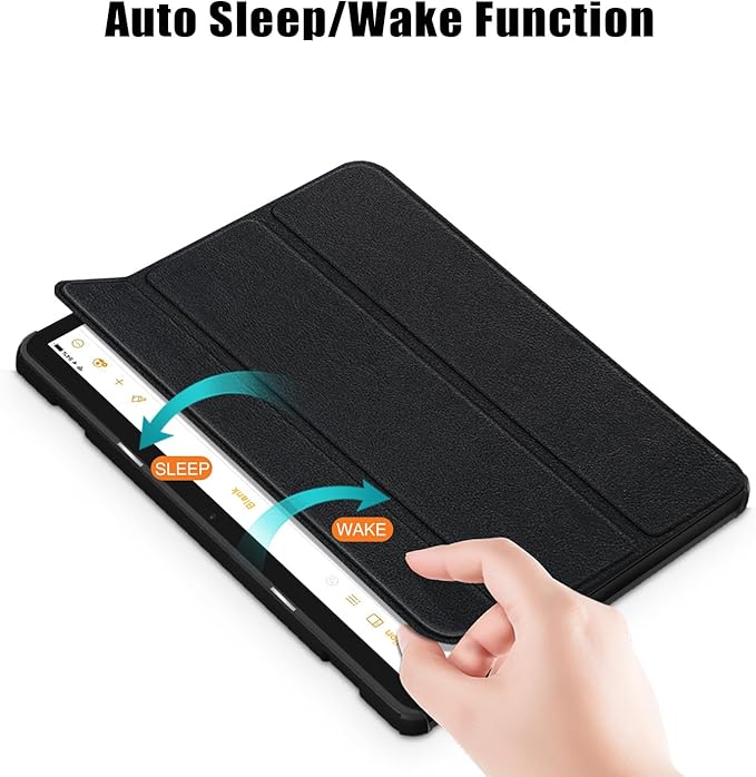 Case for Amazon Fire HD 10 Tablet 10.1" Inch Display (13th Generation, 2023 Released) - Lightweight Tri-fold Stand Cover Case + 1 Screen Protector and 1 Stylus (Black)