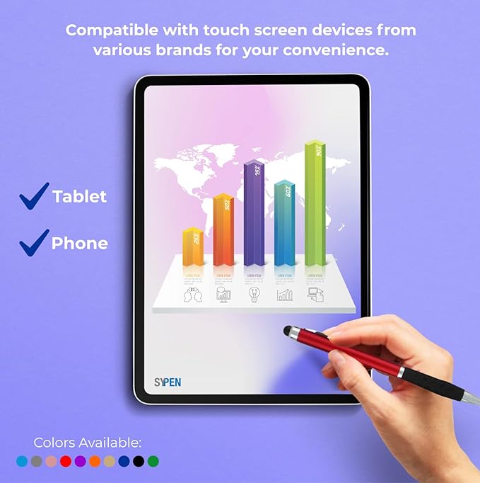 Stylus Pens -2 in1 Capactive Touch Screen with Ballpoint Writing Pen Sensitive Stylus Tip For Your iPad iPhone Samsung Galaxy & All Smart Devices -Metallic Barrel - Assorted Colors Comfy Grips,36 Pack