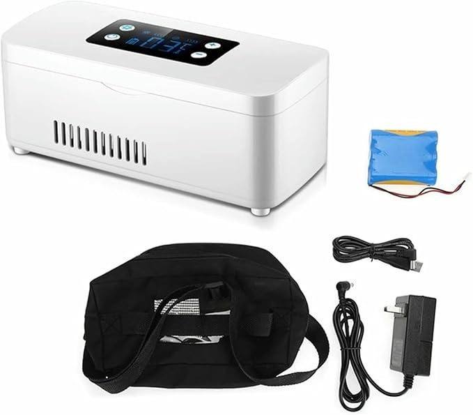 Insulin Fridge Box Fridge, Portable Travel Insulin Fridge Box Insulin Cooler Cooling Refrigerator Smart LCD Display Pill Case Insulin Cooler