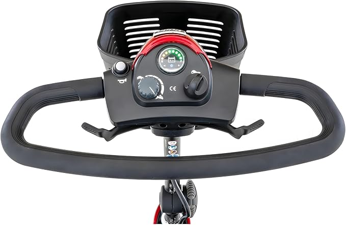 Pride Mobility Go Go Elite Traveller 3-Wheel Scooter - Travel Mobility for Adults, 18 Ah Battery, 300 Lbs Weight Capacity, Red, Seat Dimensions - 17" W x 17" D - SC40E-18AH