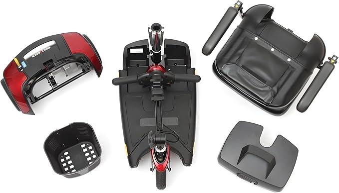 Pride Mobility Go Go Elite Traveller 3-wheel Scooter - Travel Mobility for Adults, 12 Ah Battery, 300 Lbs Weight Capacity, Blue, Seat Dimensions - 17" W x 17" D - SC40E