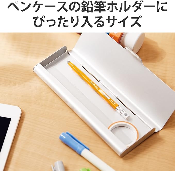 Elecom P-TPENSEYL Stylus Pen, Hexagonal Pencil Type, For Kids, With Strap Hole, Conductive Fiber Type, Compatible with Smartphones and Tablets, Replaceable Nibs, Yellow